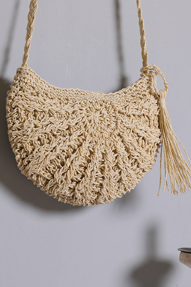 Crossbody Fringe Beach Vacation Casual Straw Bag