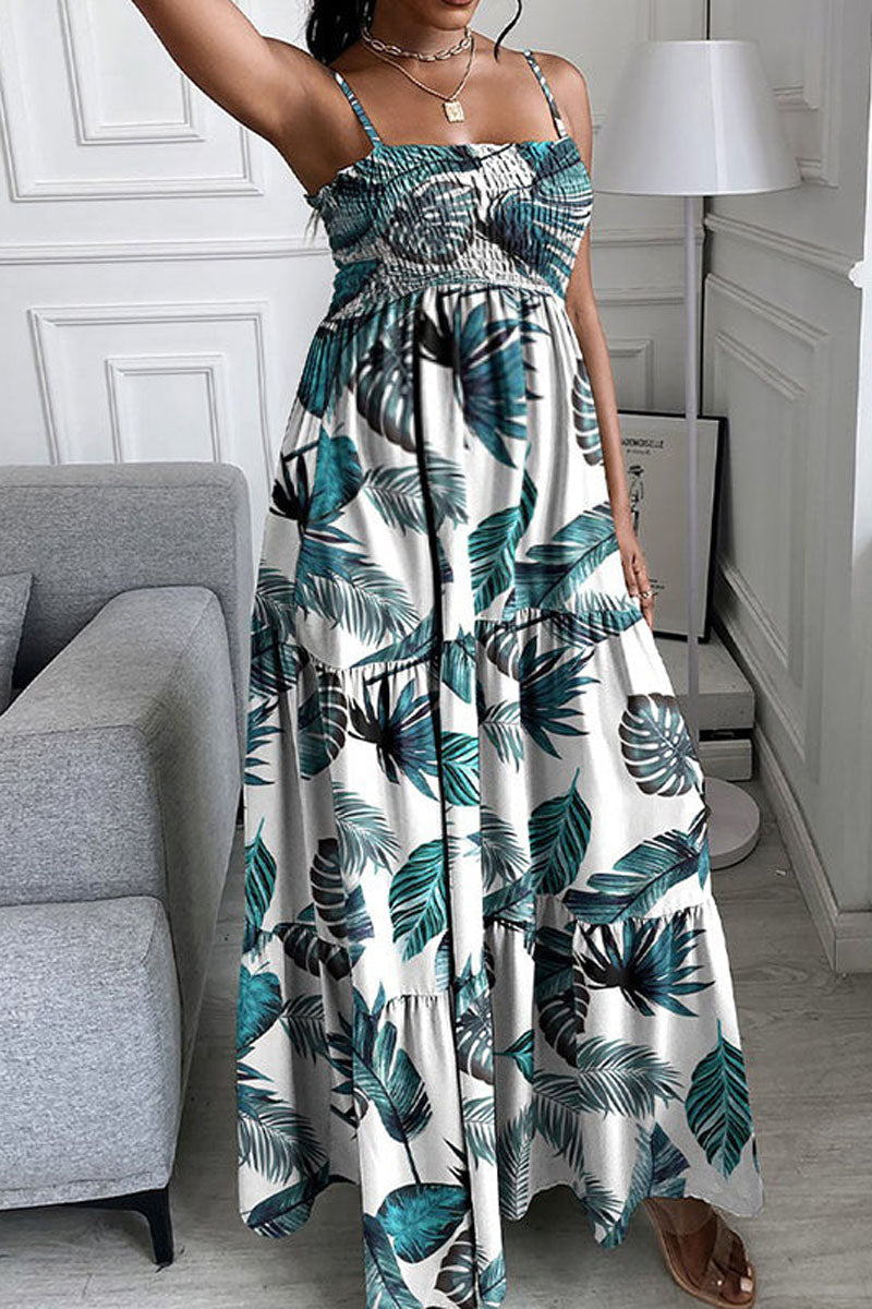 [Pre-Sale] Plus Size Casual Cami Boat Neck Pleated Maternity Maxi Dress