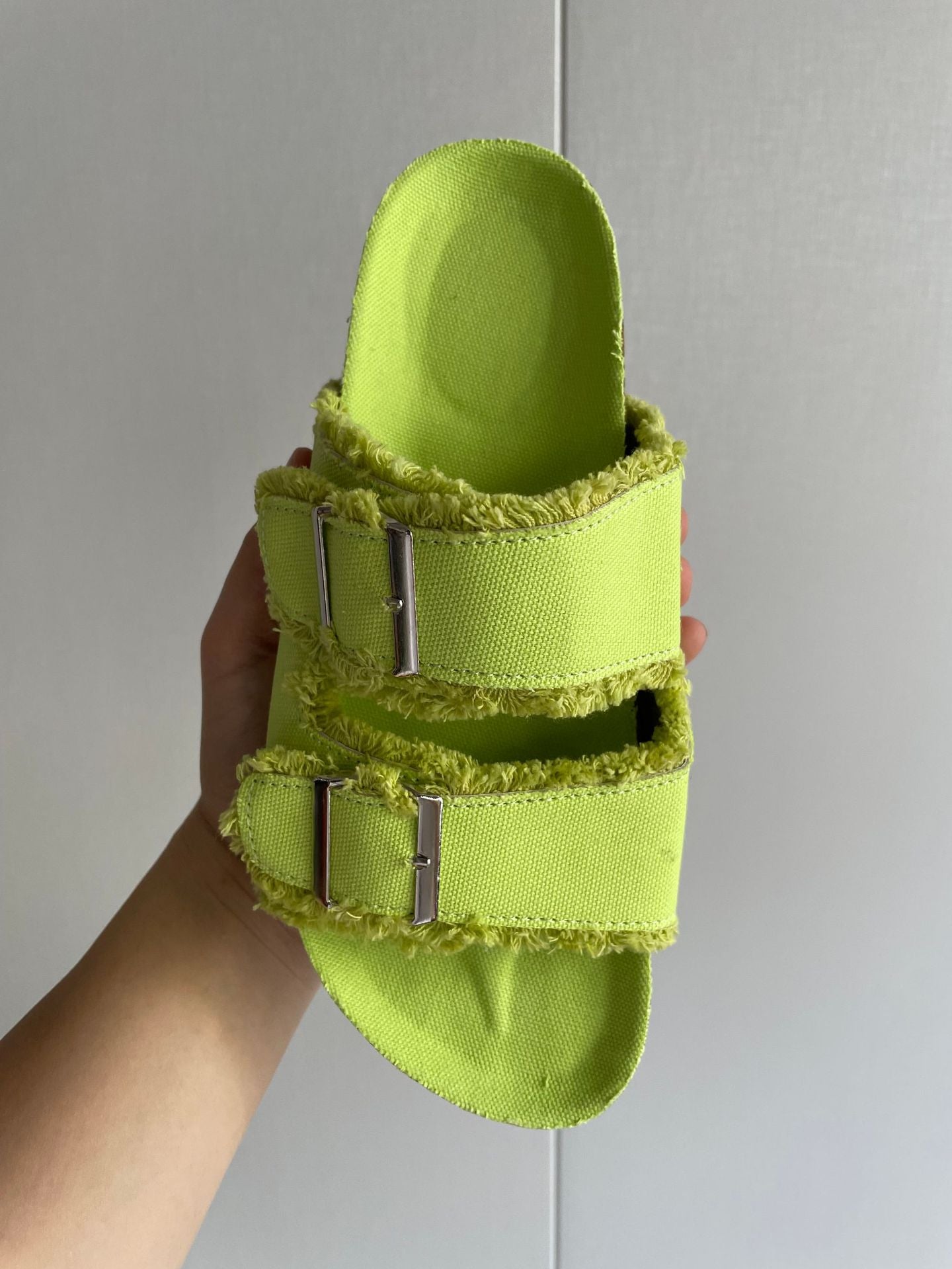 Casual Fashion Strap Slide Buckled Solid Slippers