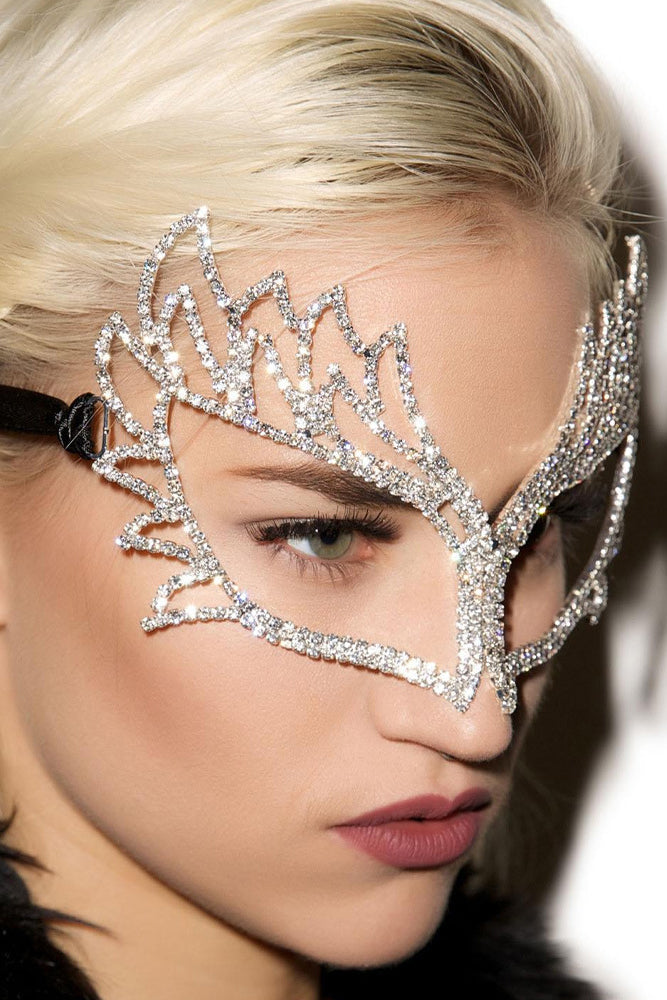 Elegant Rhinestone Party Wing Mask