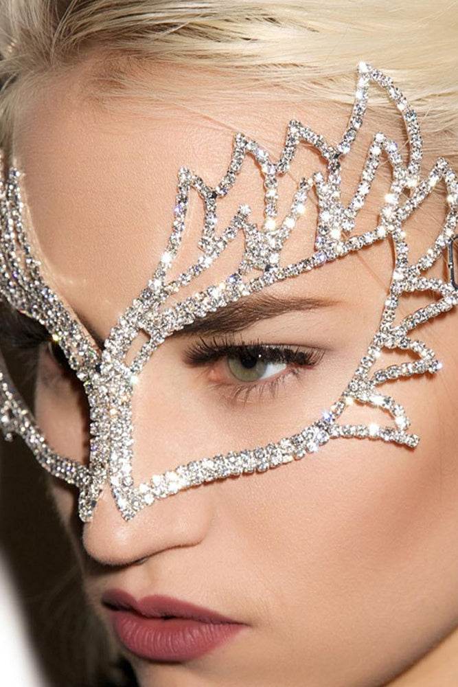 Elegant Rhinestone Party Wing Mask