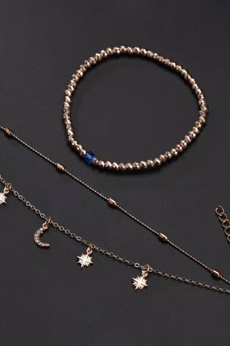 Fashion Tiered Moon & Stars Anklet