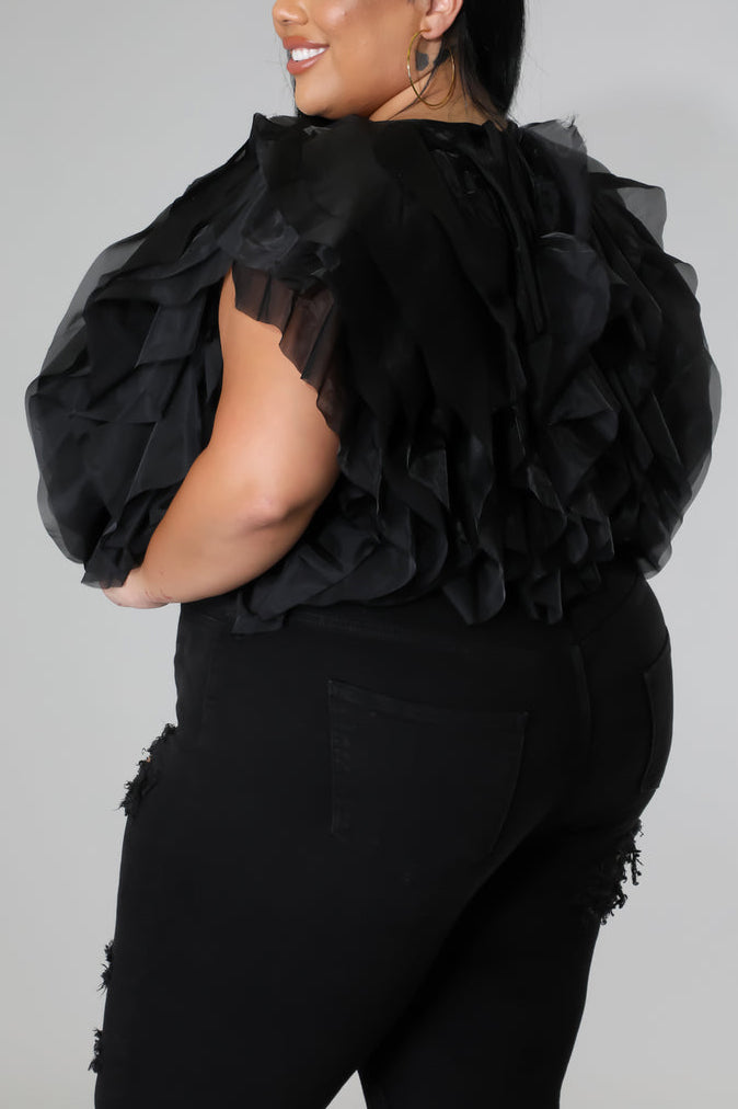 [Pre-Sale] Plus Size Casual Solid Flounce Lace Up Flounce Blouses