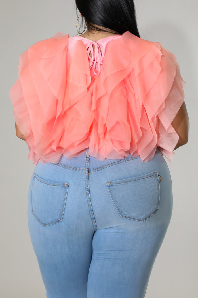 [Pre-Sale] Plus Size Casual Solid Flounce Lace Up Flounce Blouses