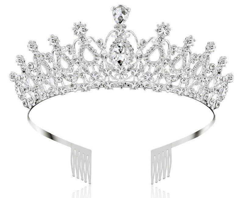 Silver Rhinestone Crystal Birthday Celebration Tiara