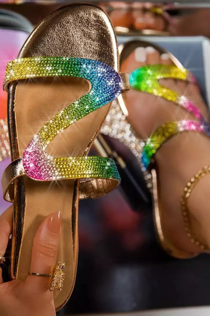 Open-toed Rhinestone Shoe slippers Shoes