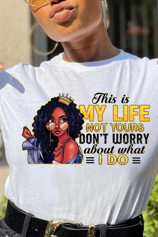 Plus Size This Is My Life Round Neck Short Sleeve T Shirt