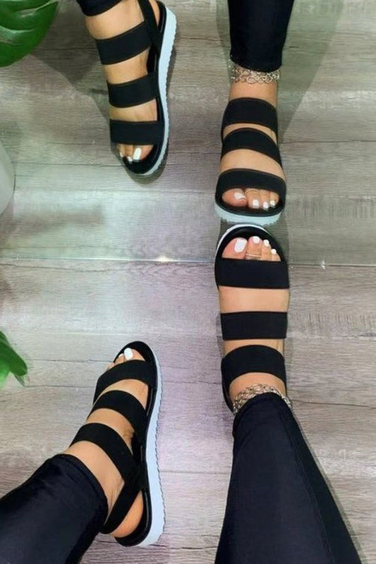 Casual Flat Solid Fish Mouth Sandals