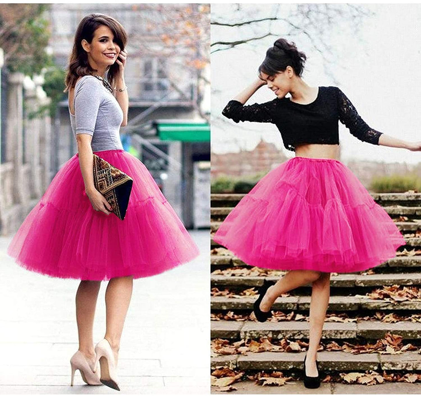 Plus Size Tulle Solid Cake Midi Skirt