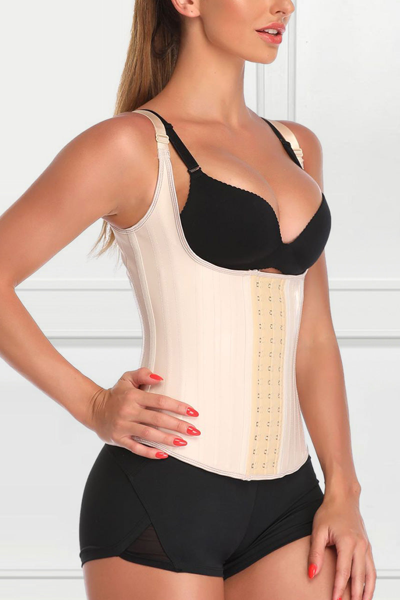 Plus Size Steel Bone 3 Rows Of Hooks Tummy Control Waist Trainer