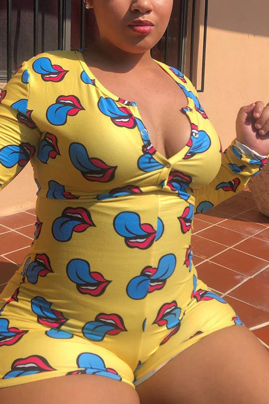 Plus Size Sexy Home Wear Romper Pajamas