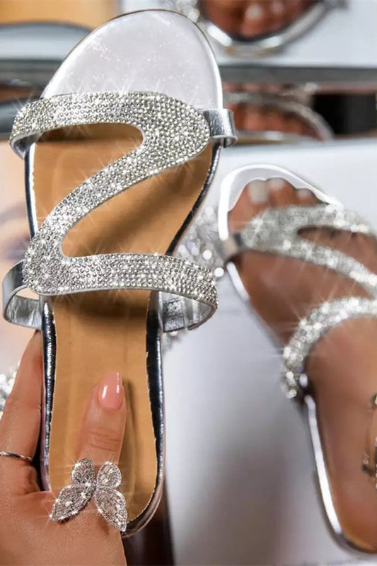 Open-toed Rhinestone Shoe slippers Shoes