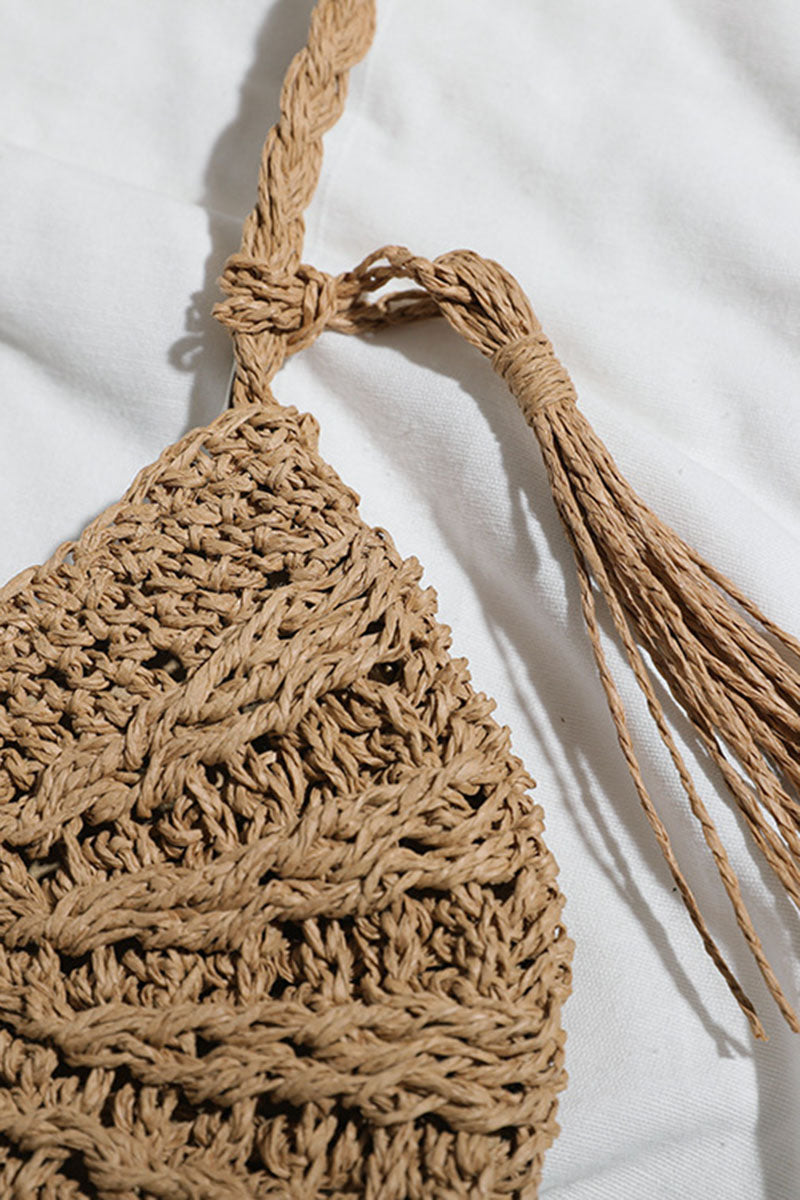 Crossbody Fringe Beach Vacation Casual Straw Bag