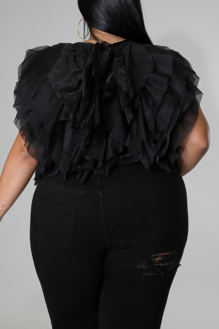 [Pre-Sale] Plus Size Casual Solid Flounce Lace Up Flounce Blouses