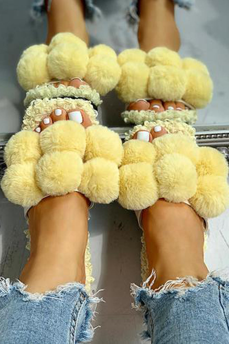 Home Cotton Plush Teddy Warm Slippers Shoes