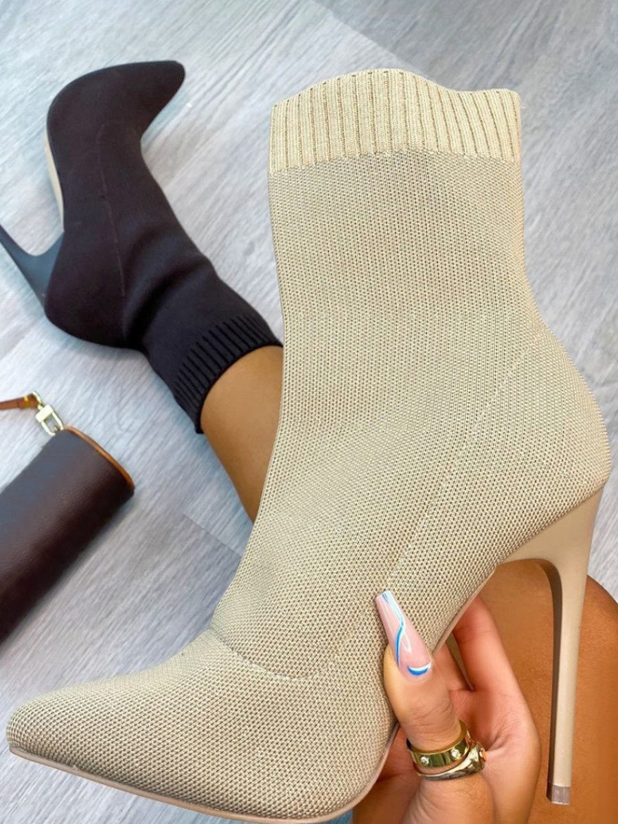 Minimalist Knit Basic Solid Booties