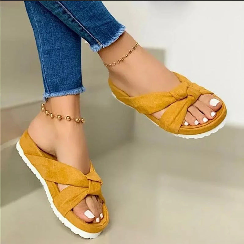 Casual Open Toe Hollow Out Platform Slippers