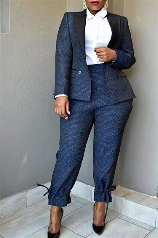 Plus Size Simple Classic Polka Dot Suit