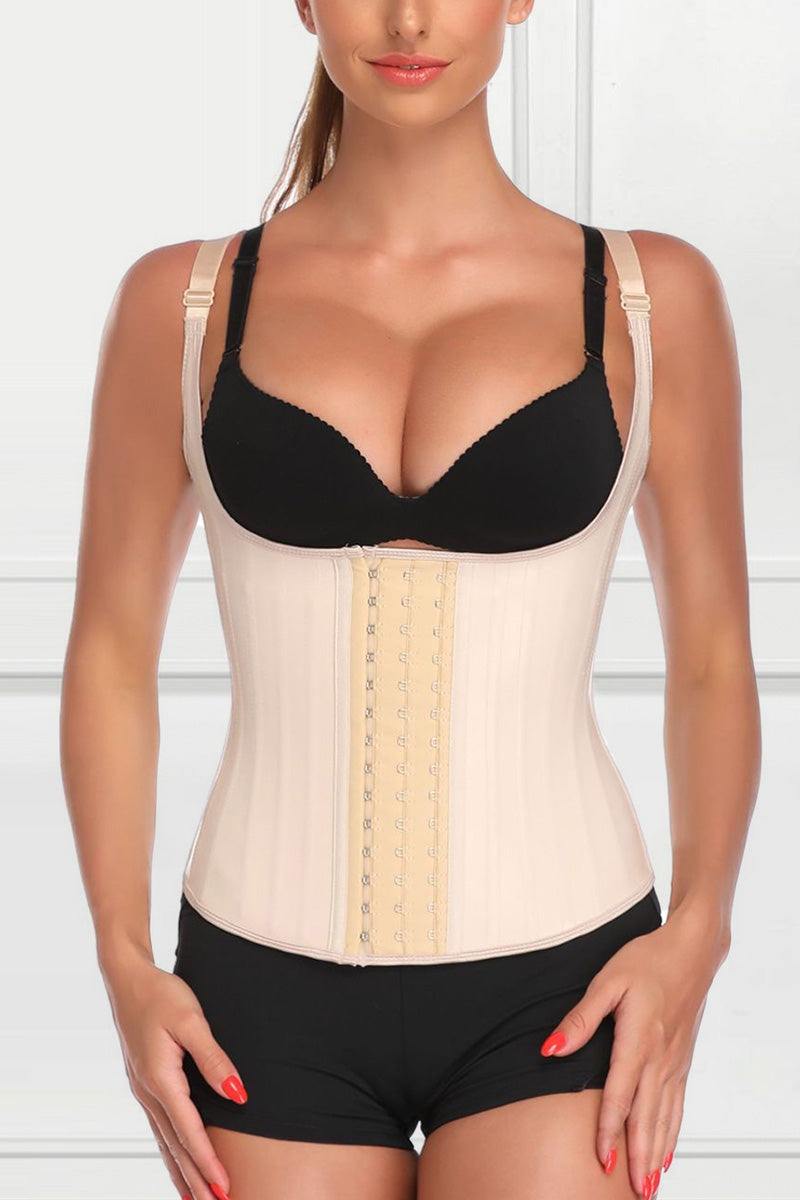 Plus Size Steel Bone 3 Rows Of Hooks Tummy Control Waist Trainer