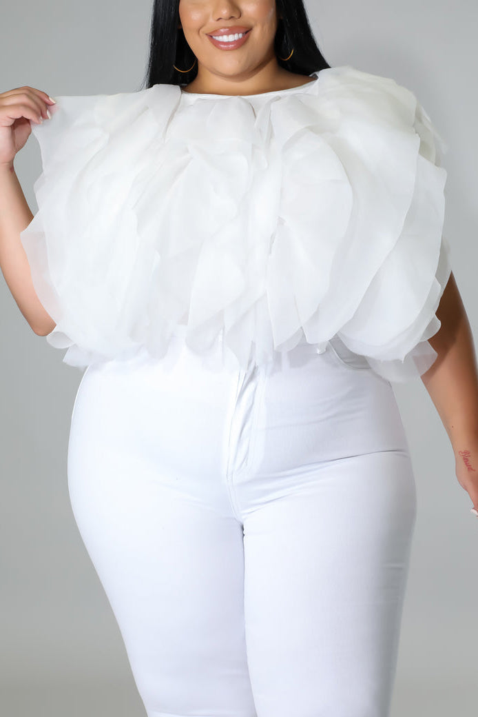 [Pre-Sale] Plus Size Casual Solid Flounce Lace Up Flounce Blouses