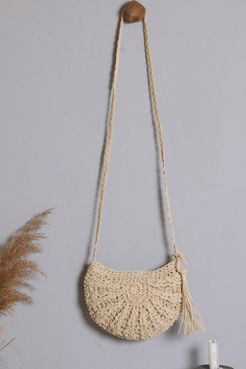 Crossbody Fringe Beach Vacation Casual Straw Bag