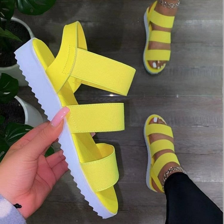 Casual Flat Solid Fish Mouth Sandals