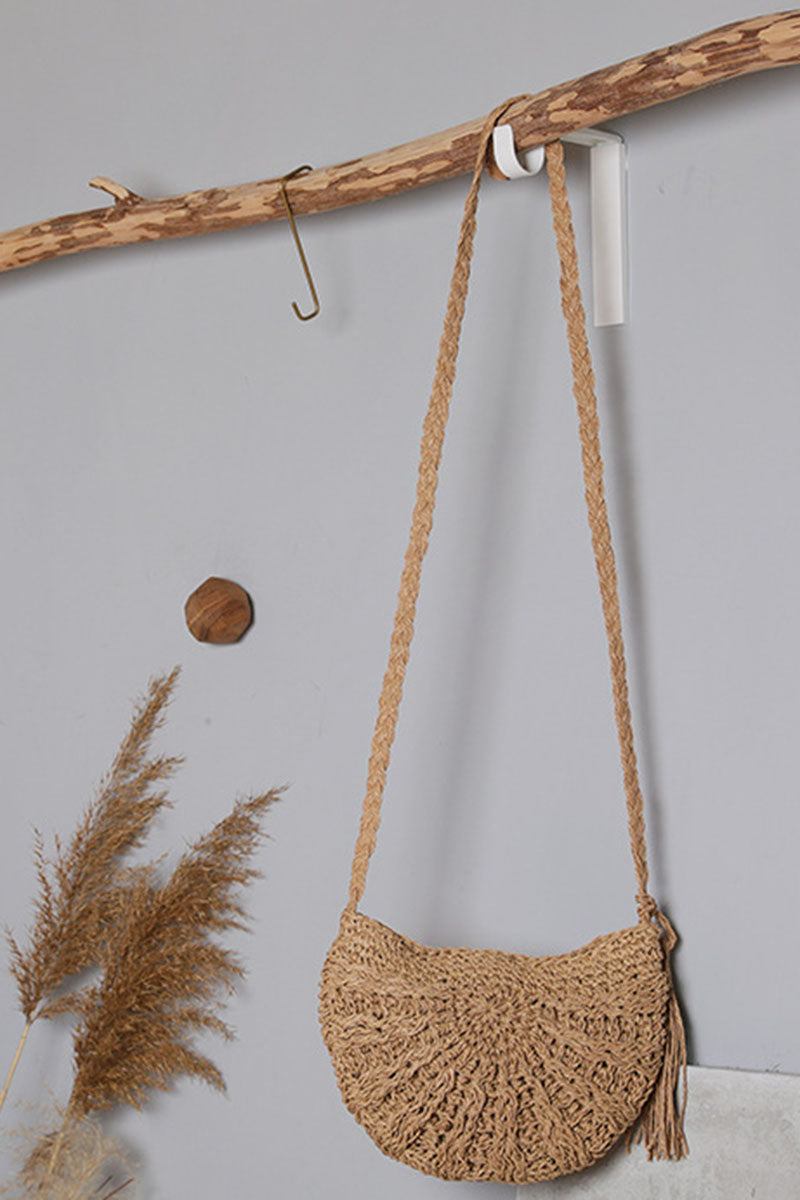 Crossbody Fringe Beach Vacation Casual Straw Bag