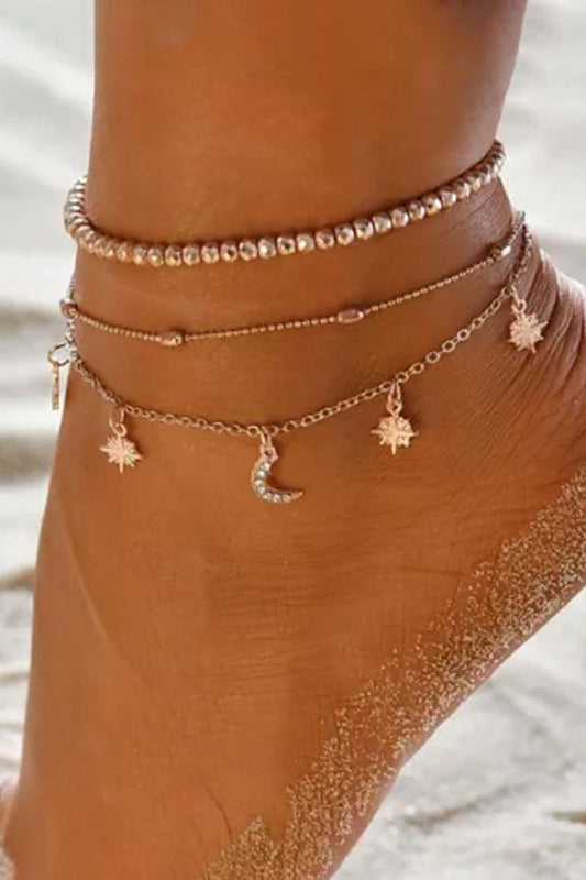 Fashion Tiered Moon & Stars Anklet
