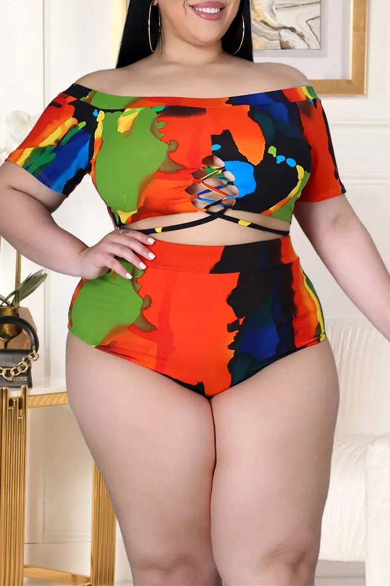 Plus Size Off the Shoulder Swimsuit