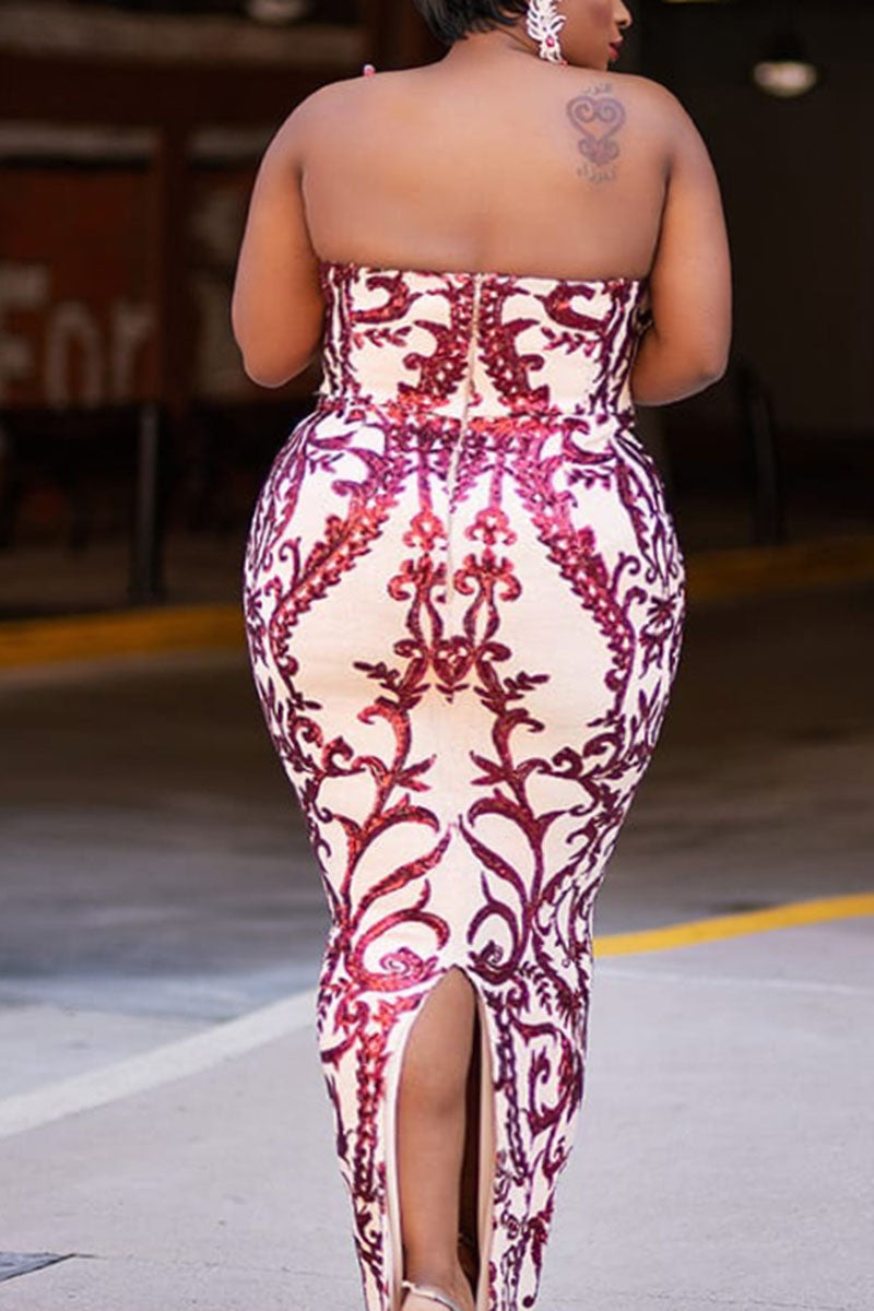 [Pre-sale]Plus Size Elegant Bow Decoration Embroidery Off The Shoulder Maxi Dress
